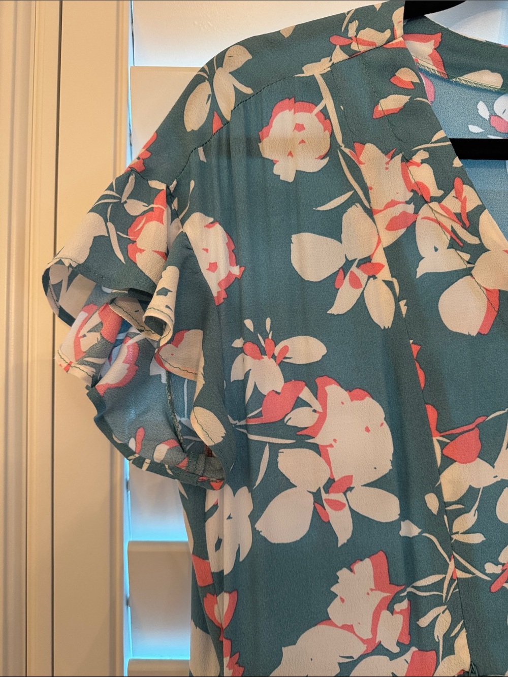 Seraphine Teal Floral V-Neck Maxi Dress - Picture 4 of 4